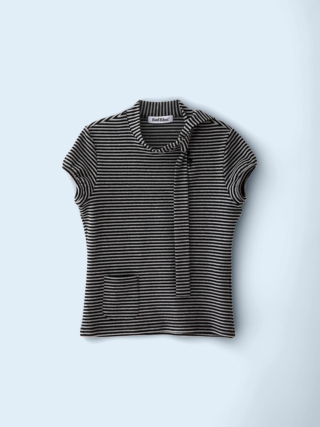 Mushroom Pocket Tie Half Shirts Black