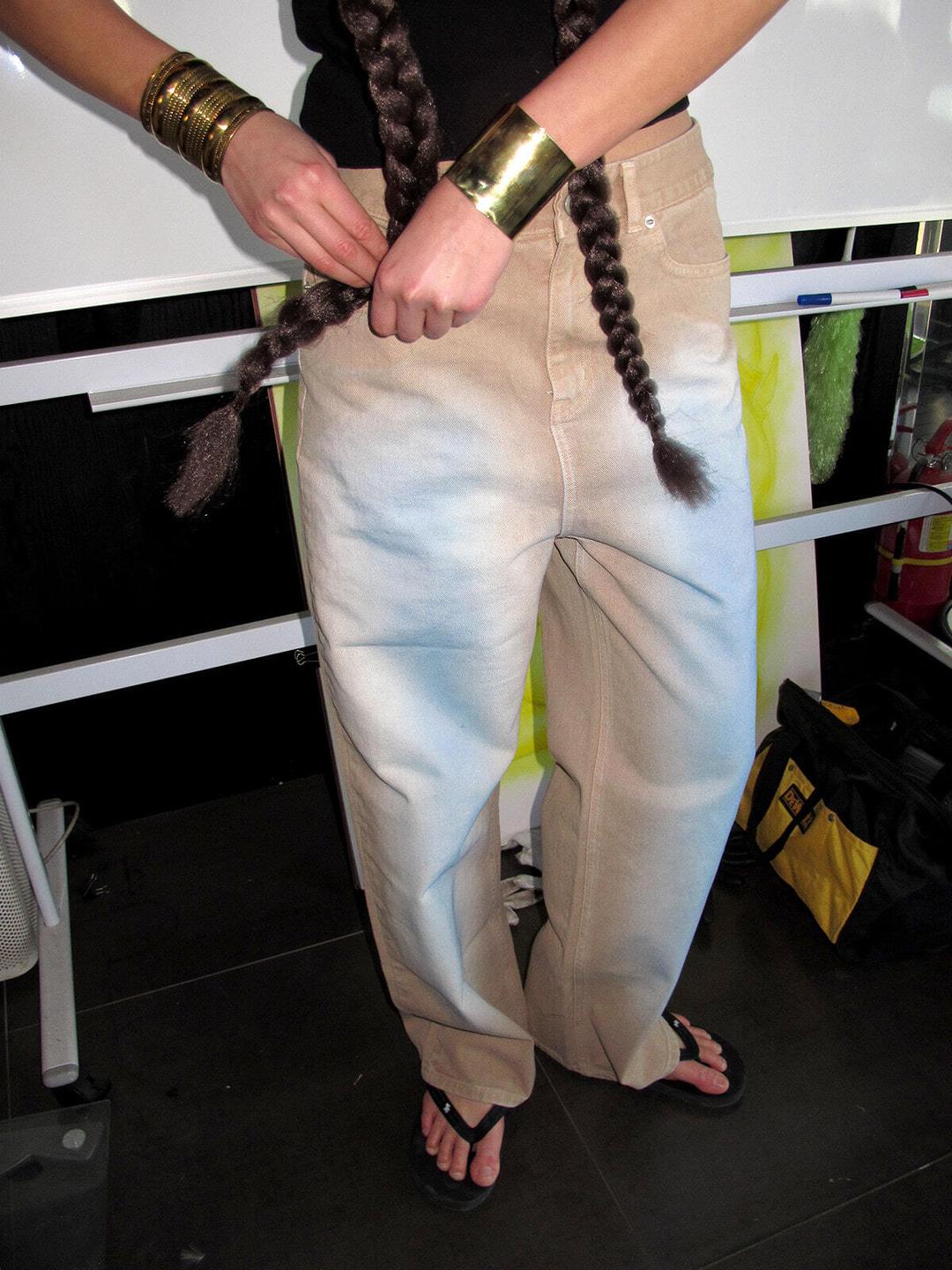 STRAIGHT WASHED PAINTING DENIM PANTS_BEIGE BLUE