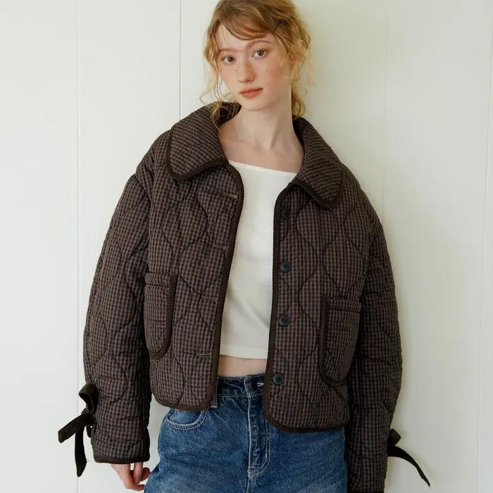 아멜리 퀼팅 푸퍼 자켓_브라운