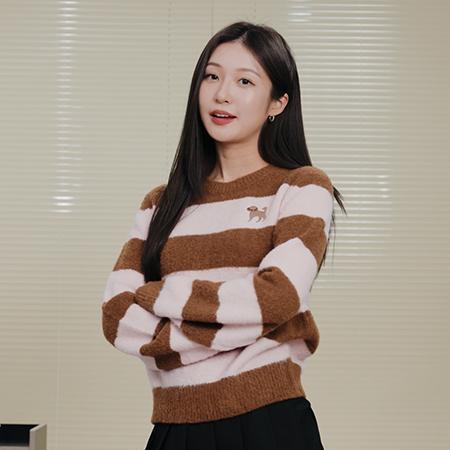[에이프롬 PICK] Poodle-poodle Wool Stripe Knit Top_Pink/ Brown