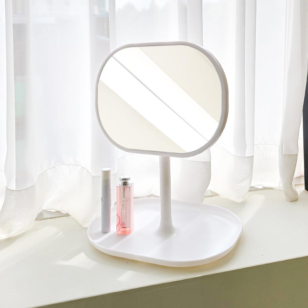 "너 참 곱다" 화이트 트레이 탁상거울 책상 각도조절 메이크업 화장 거울