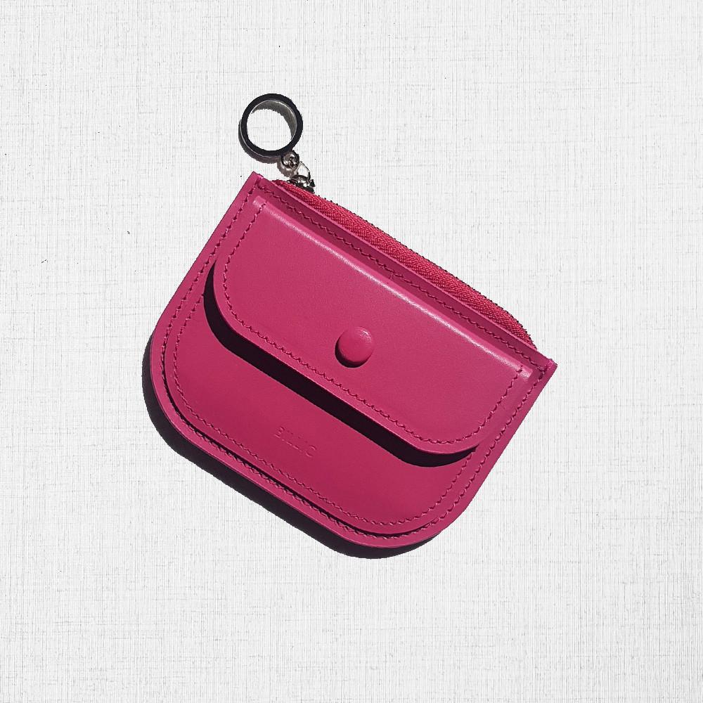 미아 하프문 지갑 Azalea Pink 핑크 핫핑크 카드지갑 동전 지퍼지갑