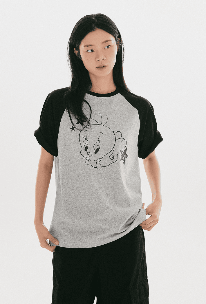 [트위티] 래글런 반팔 티셔츠_SPRLG37U07