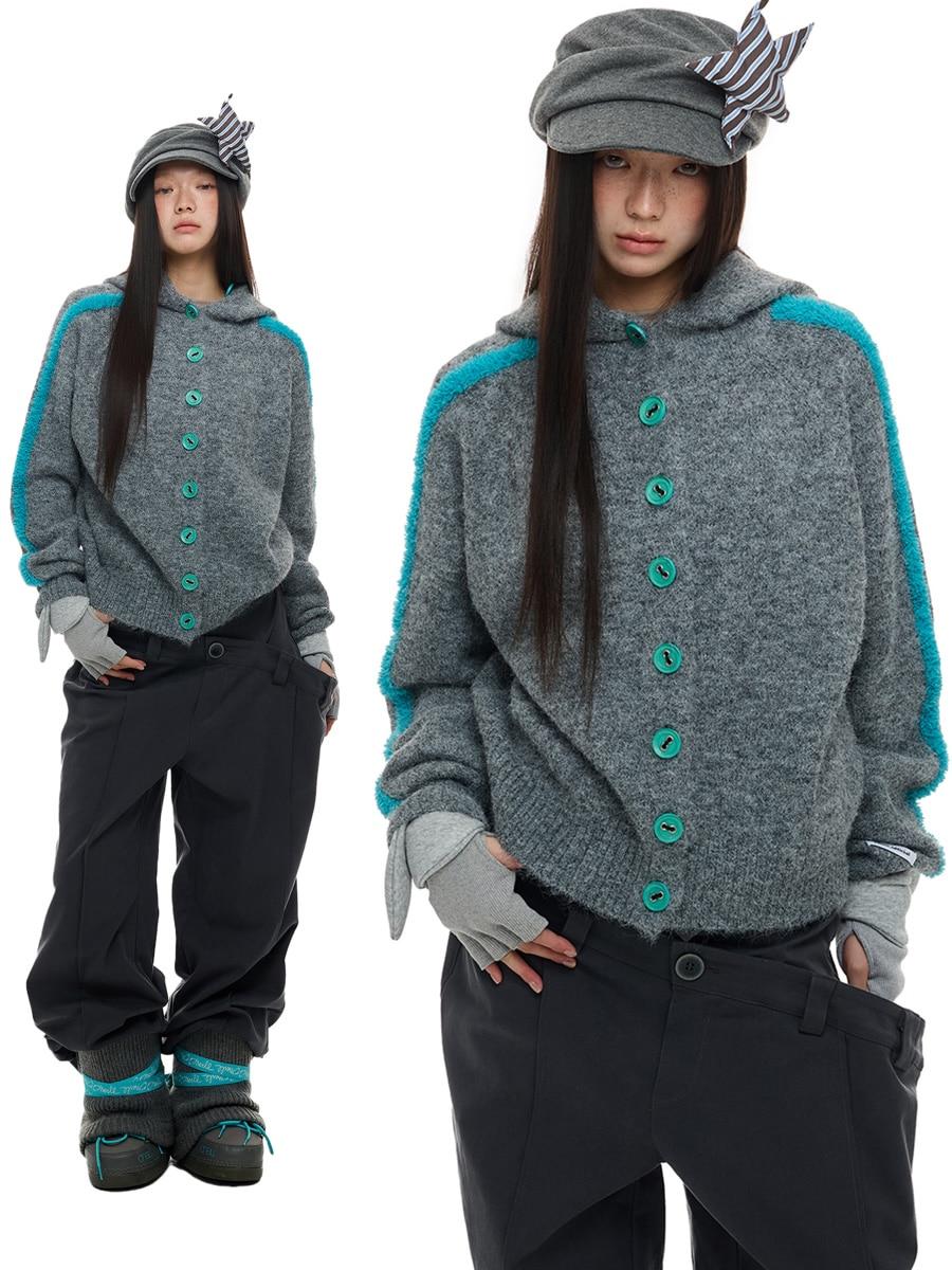 JIKOO Sleeping Autumn Hooded Wool Cardigan (2color)