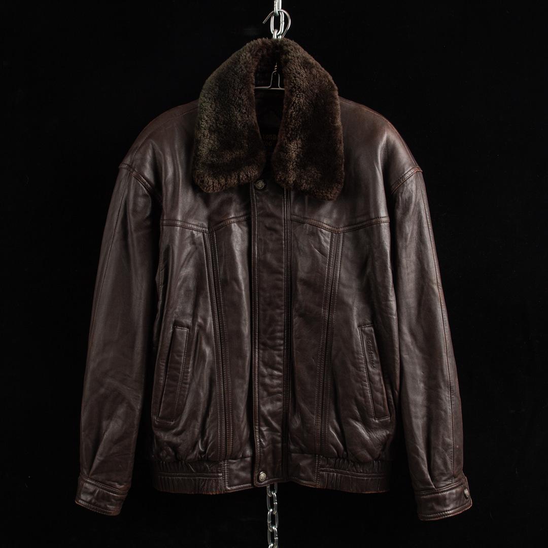 Quilted Leather Bomber Jacket 12708