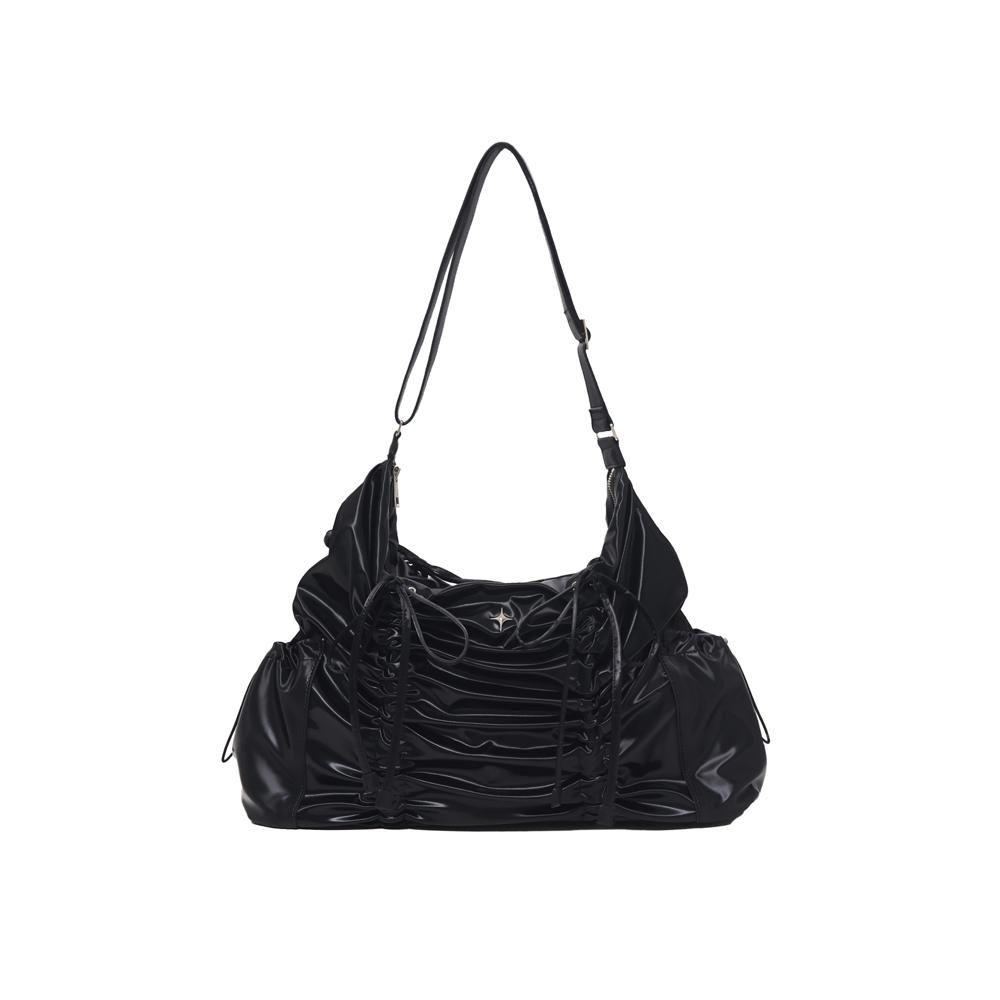 [FOR APPEAL] [3/19(수) 예약배송] String ribbon large hobo bag Glossy black