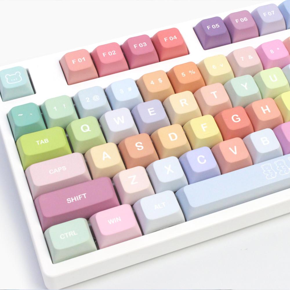 구미 베어 무지개 XDA PBT 키캡 한성 레오폴드 필코 키보드