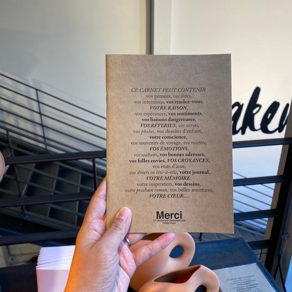 [해외직구] 프랑스바잉 merci 메르시 크래프트표지 줄무늬 노트