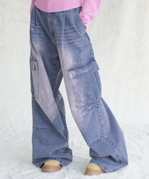 Side Big Cargo Pants VINTAGE PINK