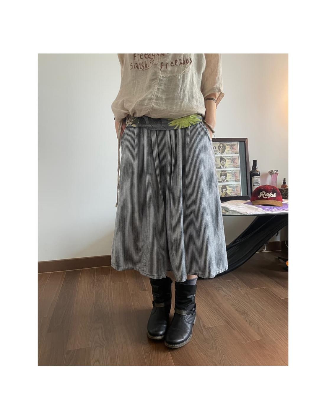 stripe patterned skirt | 후루츠패밀리