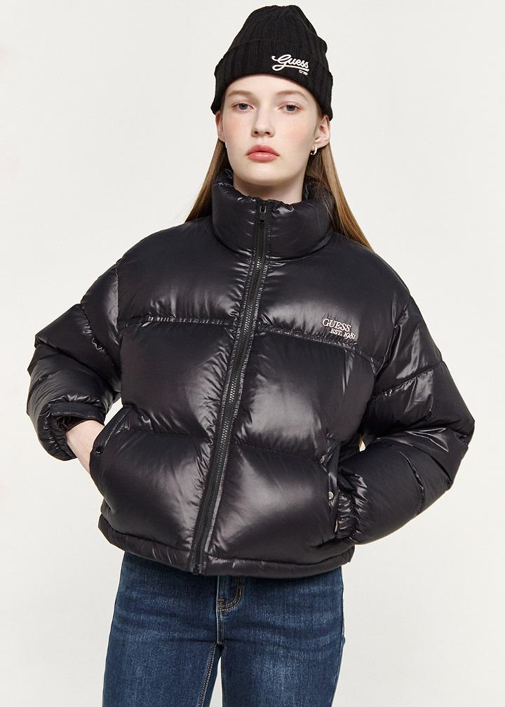 [FEATHER LIGHT]여성 글레이즈드 푸퍼_BLACK - 게스코리아