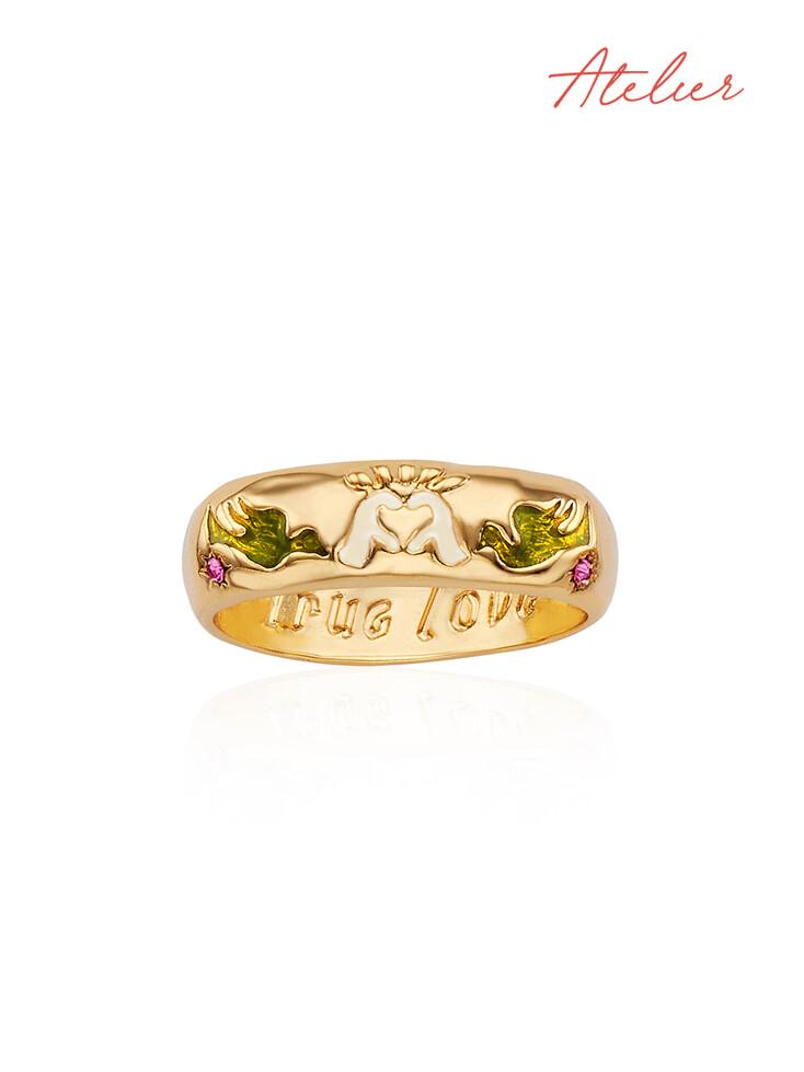 [YLYL Atelier] Fede ring Silver, MATCHA (Gold plated)