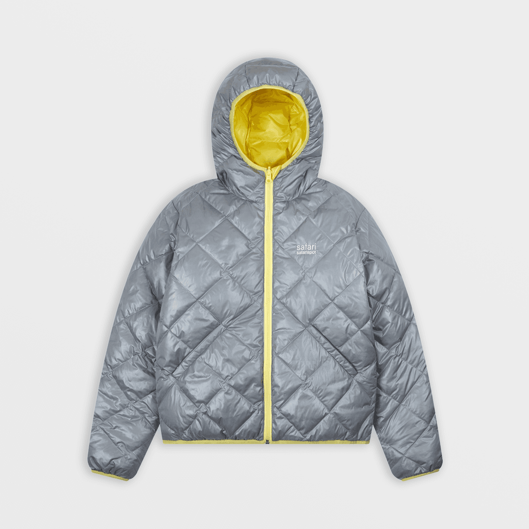 1/2 Reversible Two Color Light Down Jacket (Gray/Yellow)