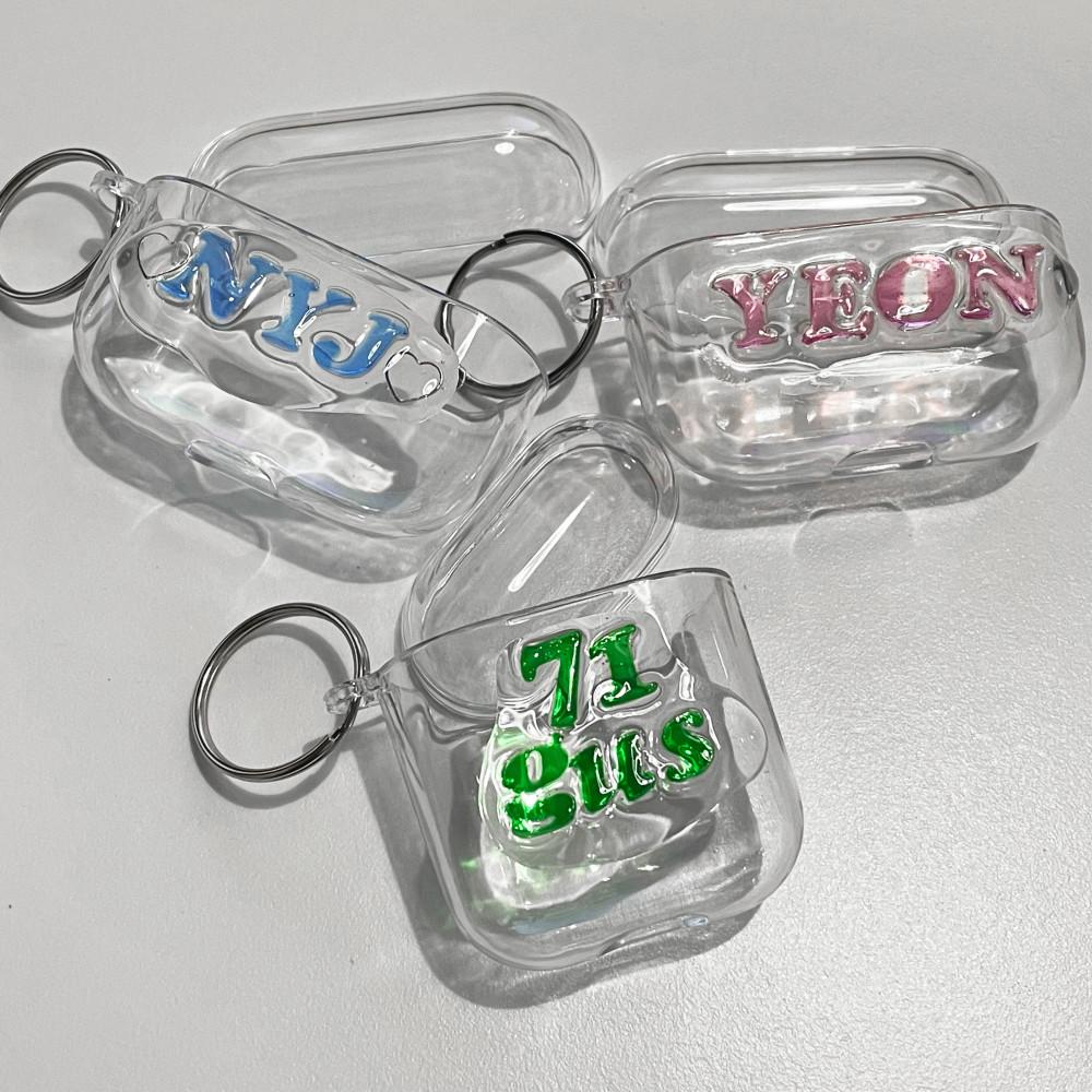 [핸드메이드]러브톰 레터링 에어팟,버즈 케이스 / 이니셜 케이스 러브투모로우