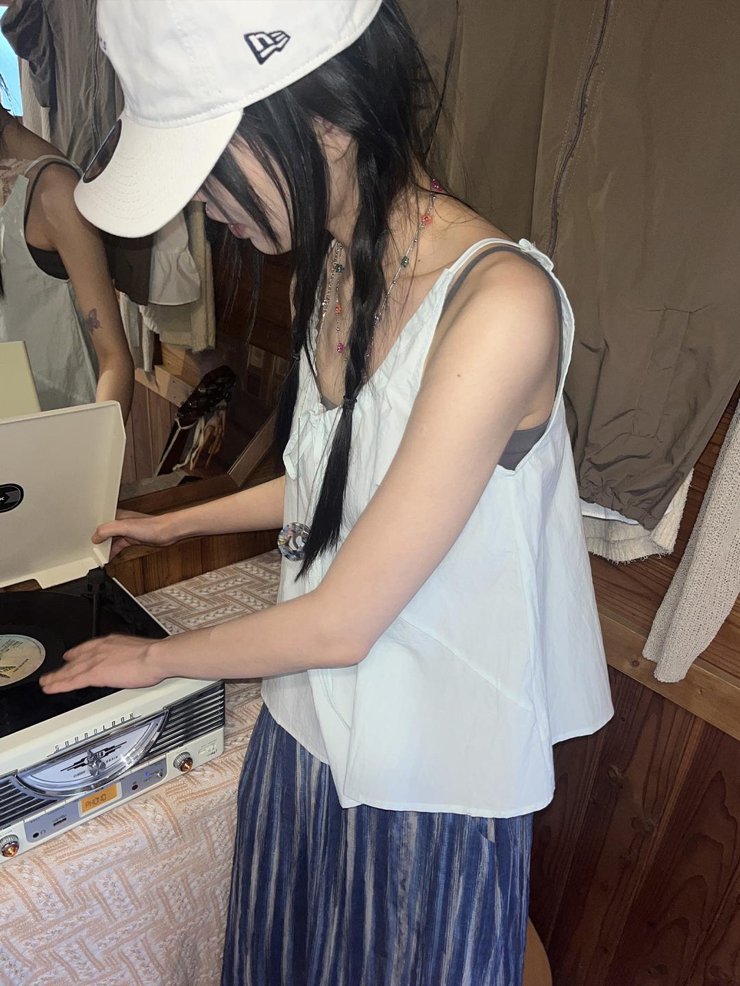 김아홉 민티드 리본 뷔스티에