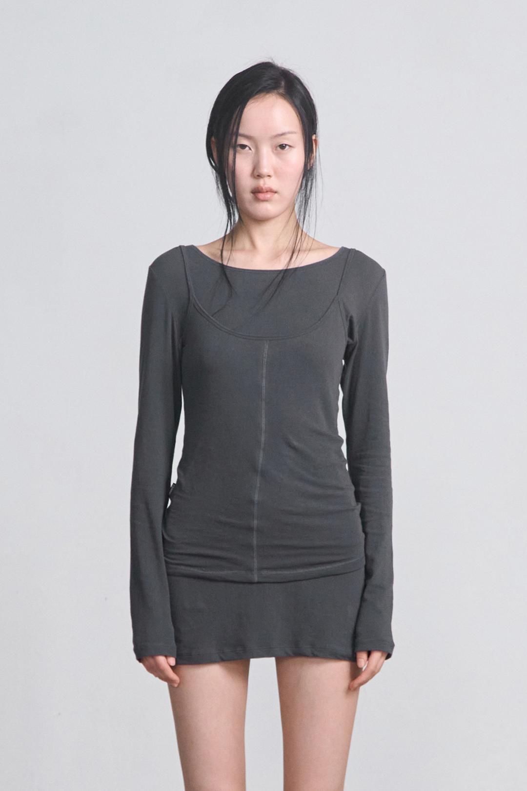 Soft Long Sleeveless _ Charcoal