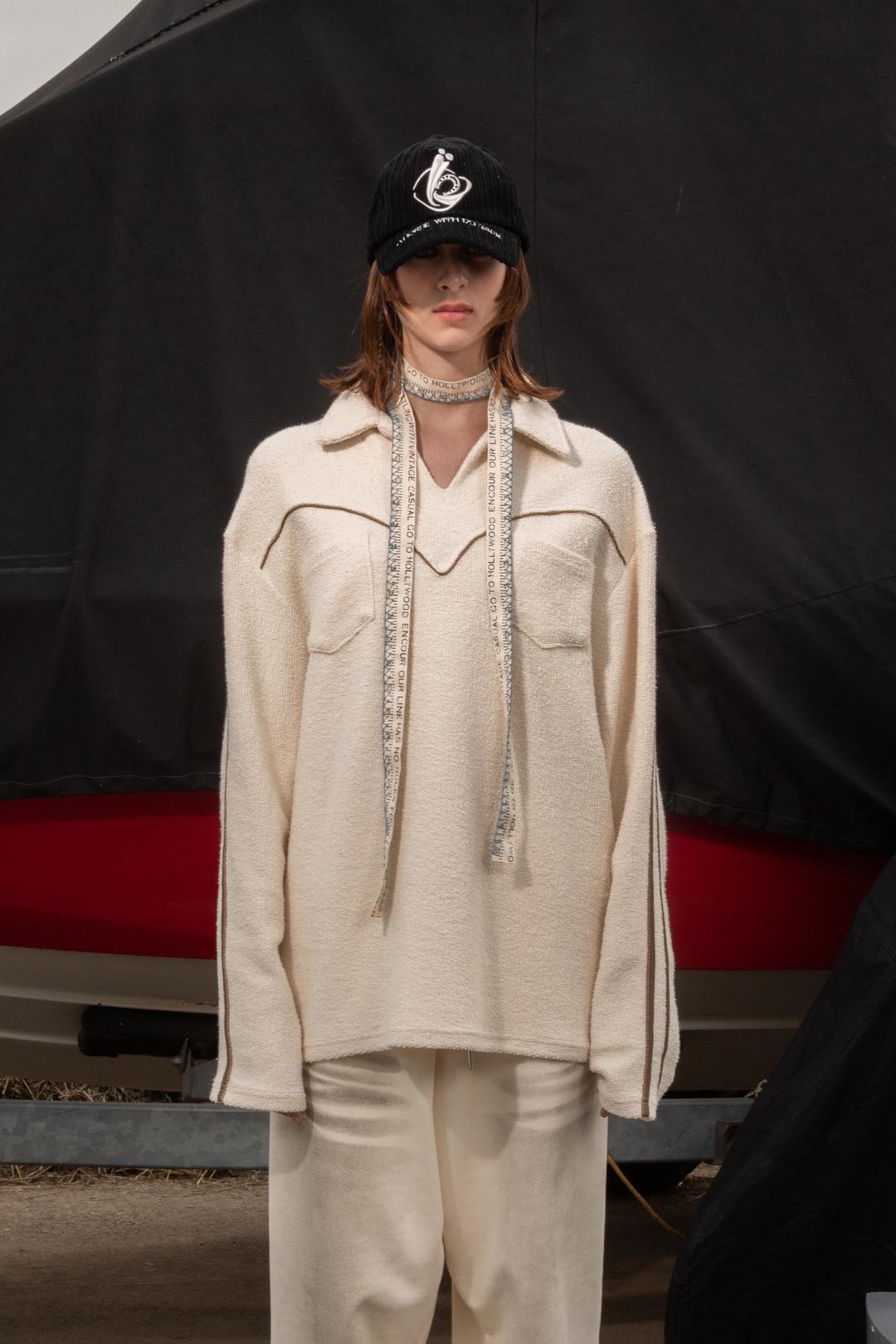 SPORTY WESTERN DOUBLE POCKET TEE / CREME