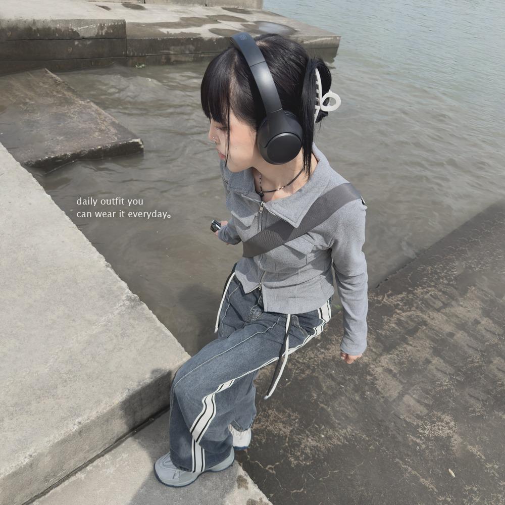 보송보송 더블포켓 슬림핏 하이넥 기모 후리스 카라 집업