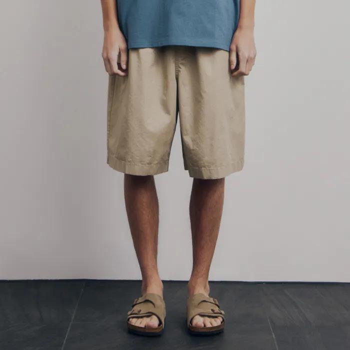 Wide Officer Shorts Beige
