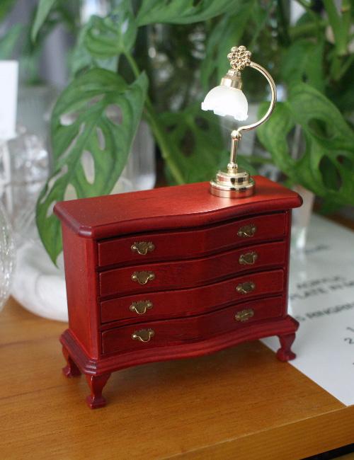 미니어처 앤틱 브라운 서랍장