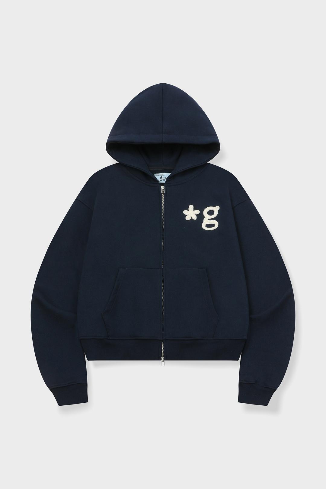 HAND WORK HOODIE ZIP-UP (INK NAVY)