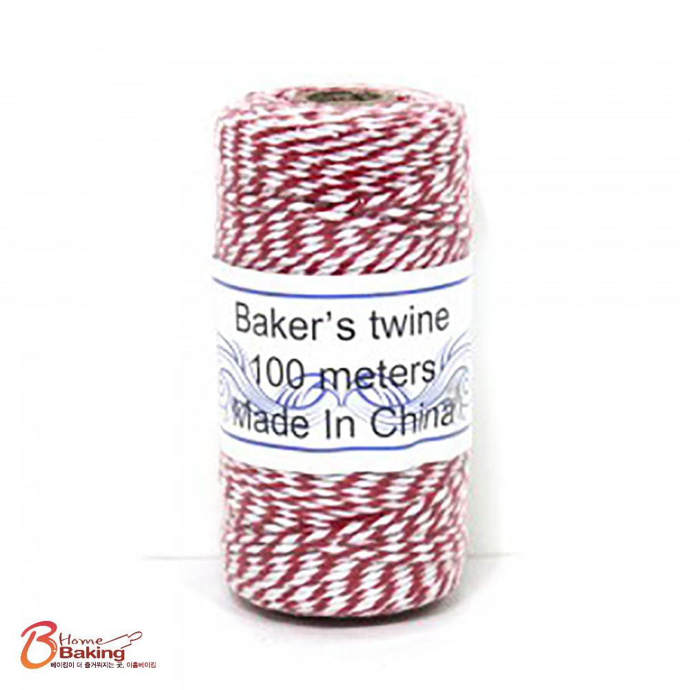 트와인끈 100m 레드 포장끈 선물 포장용 택끈 리본공예 DIY 꽈배기 마끈