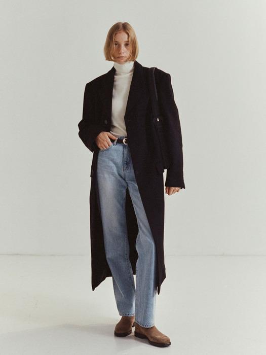 UNISEX 2-WAY 3 BUTTON CASHMERE COAT BLACK_UDCO4D121BK