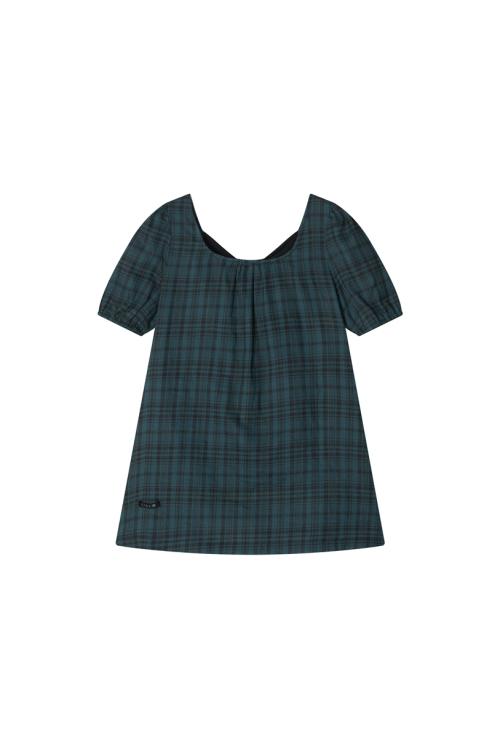 Black Tie Blouse Teal Check