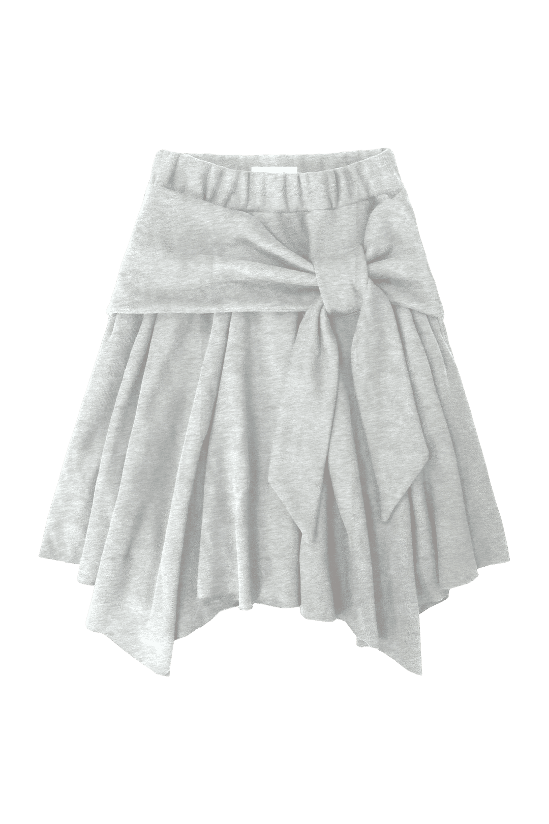[12.09 순차배송] BOW UNBALANCED SKIRT (WHITE MELANGE)
