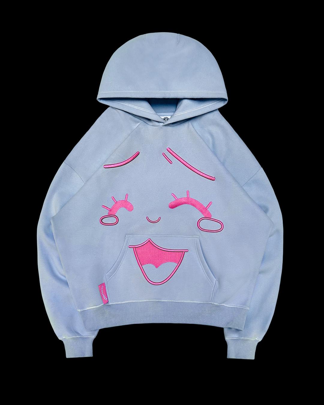 ANIMATED PULLOVER HOODIE BABY BLUE - XS