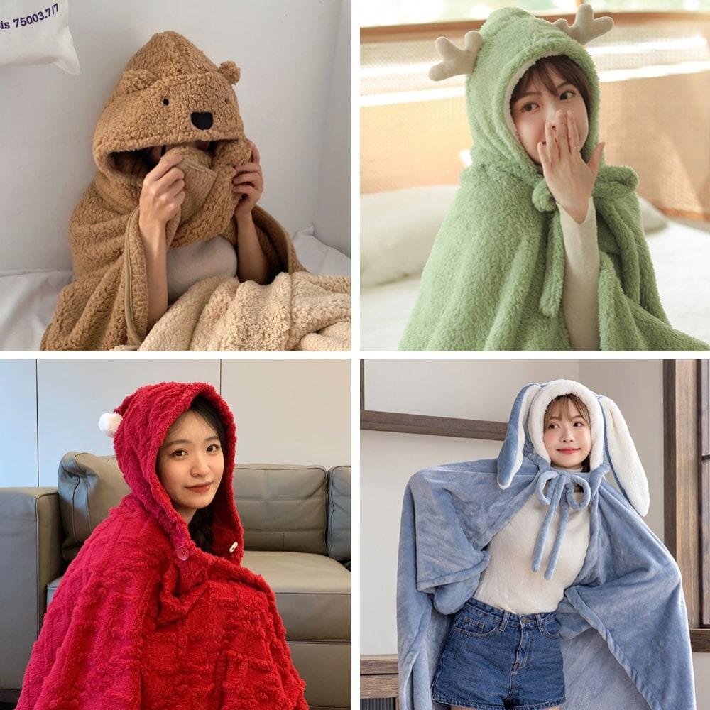 애니멀 후드 담요 3종