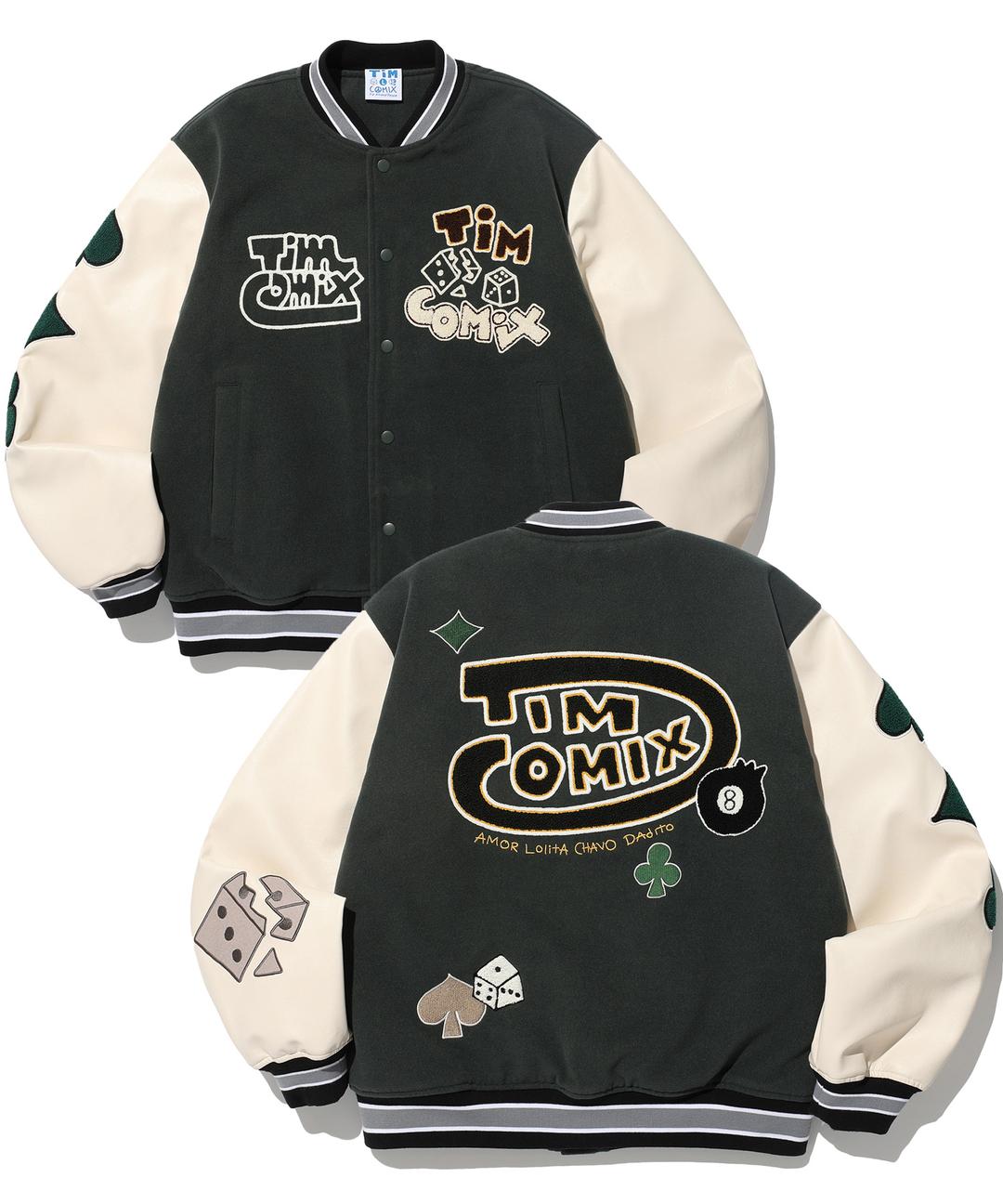 TRUMP & DICE VARSITY JACKET KHAKI