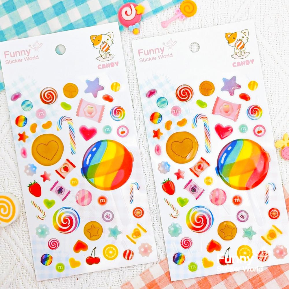 퍼니스티커 디저트 팬시 스티커 C596 CANDY 막대사탕 에폭시/PVC 스티커 재질선택가능