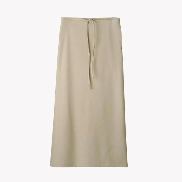 Lice String Long Skirt (Ash Beige)