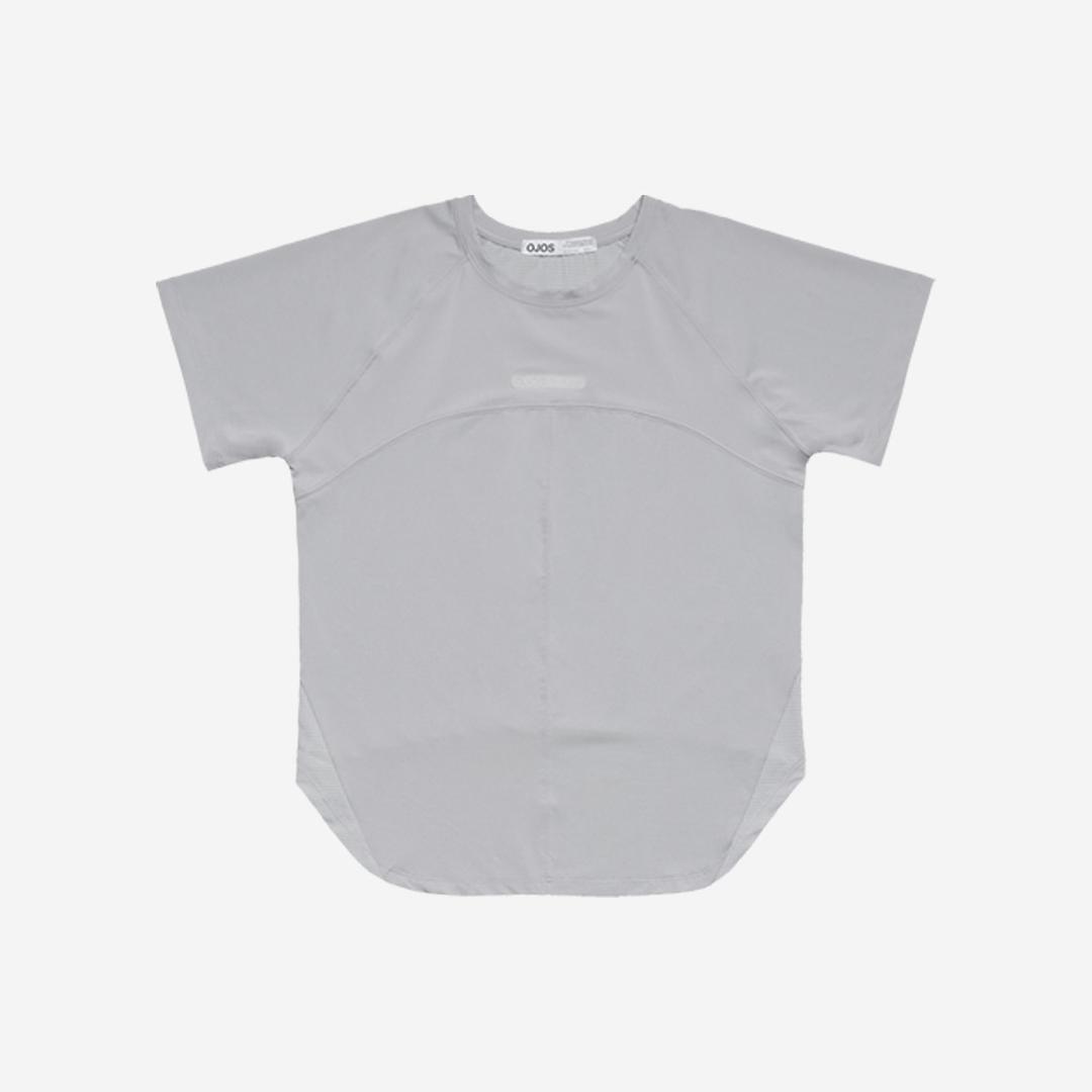 [예약 배송] Ojos Cropped Back Jersey T-shirt Grey