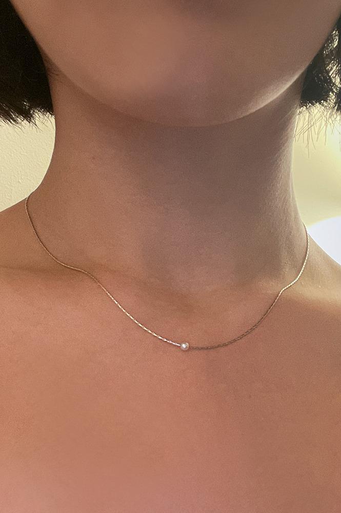 [2TYPE] PEARL CHAIN NECKLACE (2colors) AN422019
