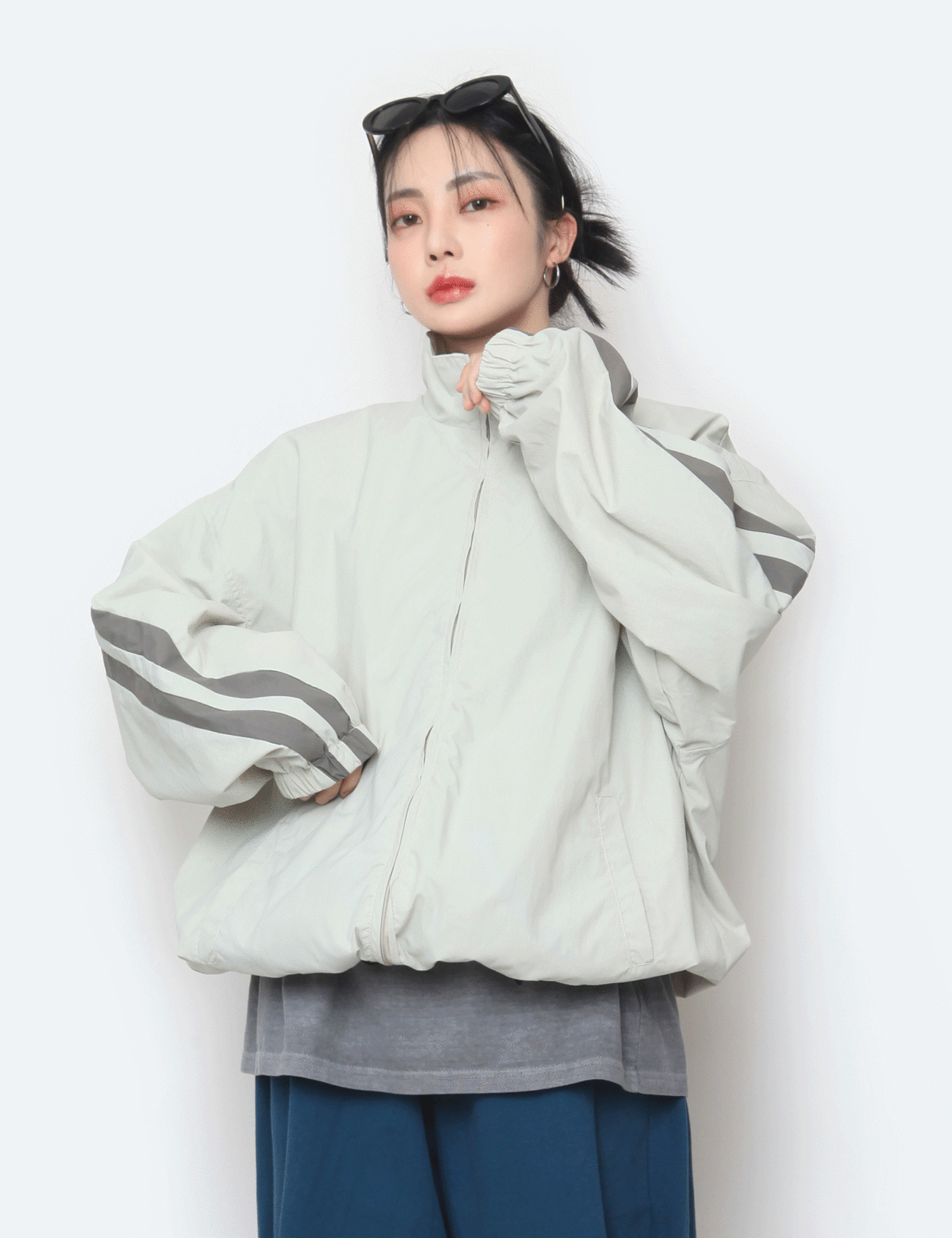 [UNISEX] 투라인 윈드 집업 자켓