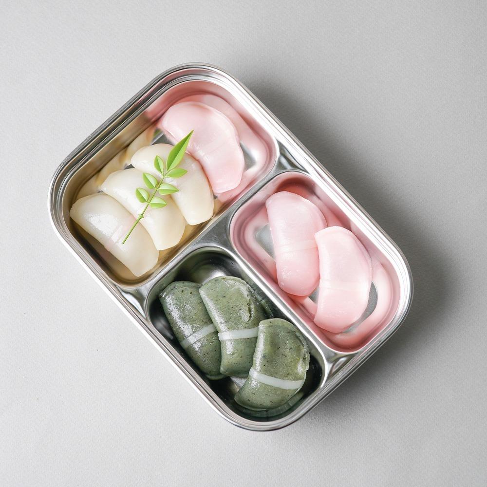 [굳데이] 프레쉬락 스텐 밀폐용기 나눔식판M 역사각3구