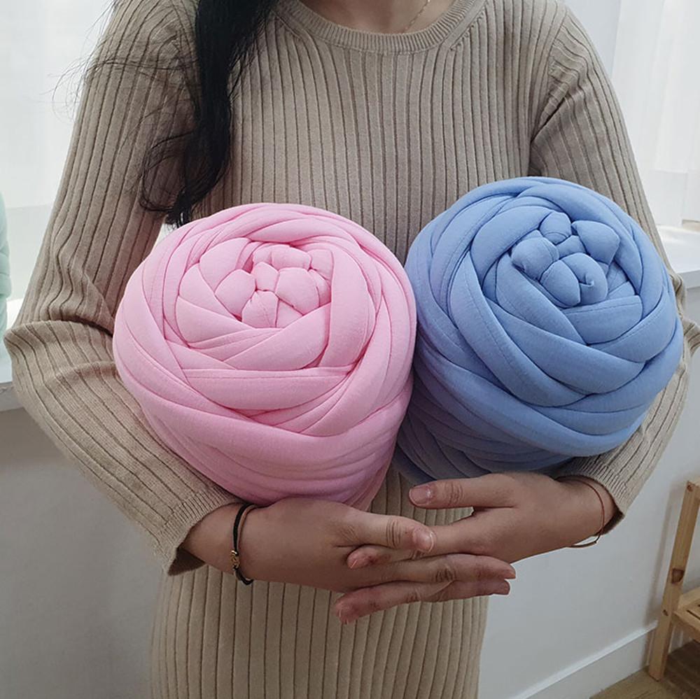 자이언트 빅얀 1kg DIY 왕모찌실 패브릭 얀 굵은실 암 핸드 니팅 루피망고실 18color