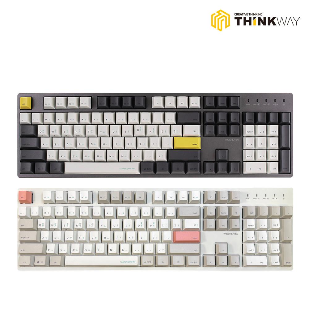 [인생특가] 씽크웨이 토체프 유무선 기계식 키보드 BW 웜톤베이지 갈축