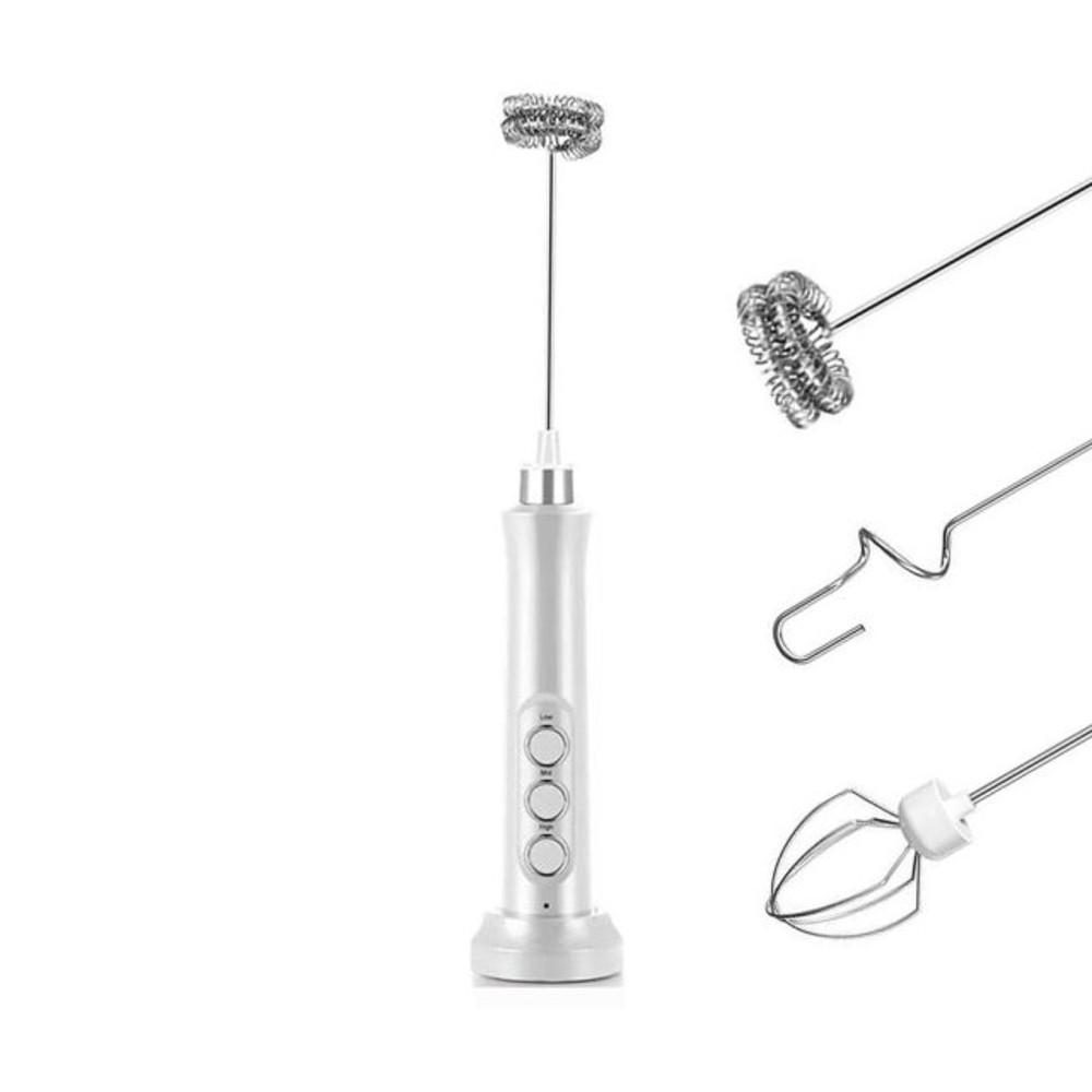 커피세컨즈 핸디 충전식 전동 우유거품기 CS-M02 화이트 홈카페용 가정용