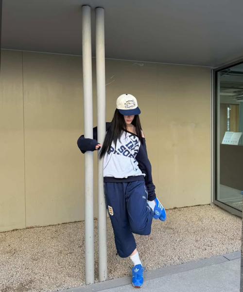 GURLS NYLON BURMUDA PANTS NAVY