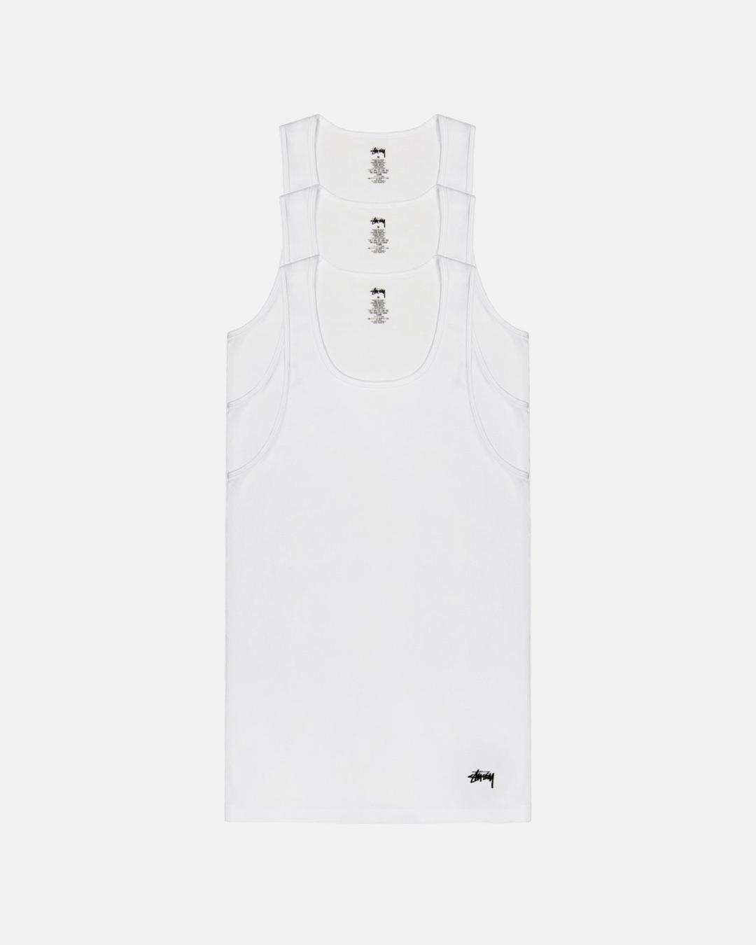 RIBBED TANK - 3 PACK - White / S