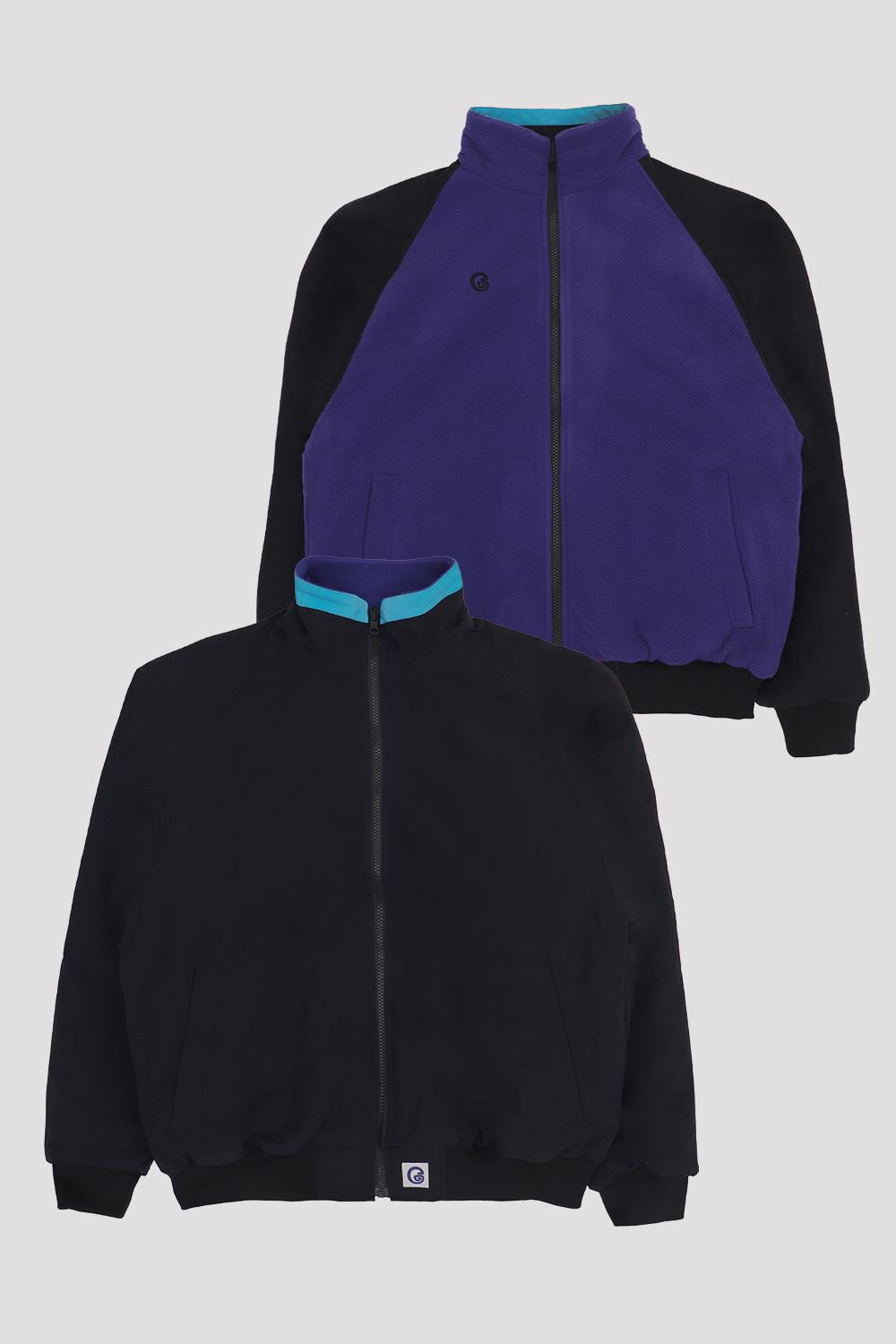 Reversible G Logo Nylon Fleece Parka - Black