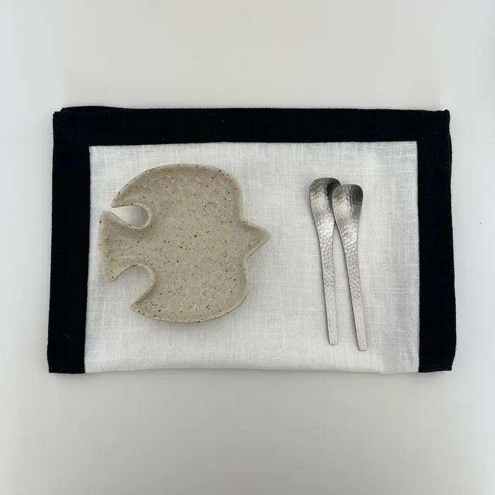 블랙화이트 린넨 테이블 매트