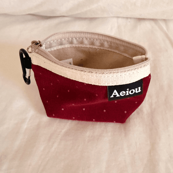 Aeiou Keyring Pouch (S) Little Dot Red