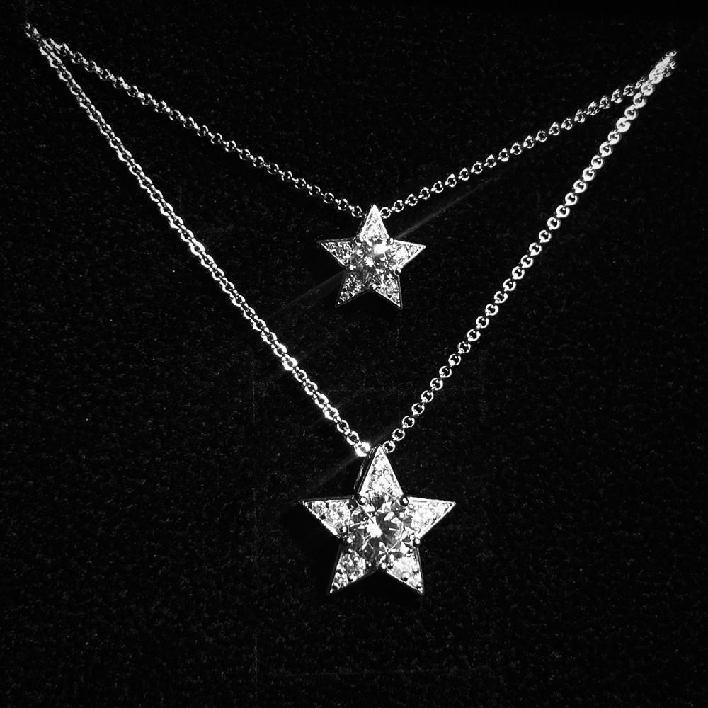 [위프레리] 실버 5A 스타 라인 목걸이, Silver 5A Star Line Necklace