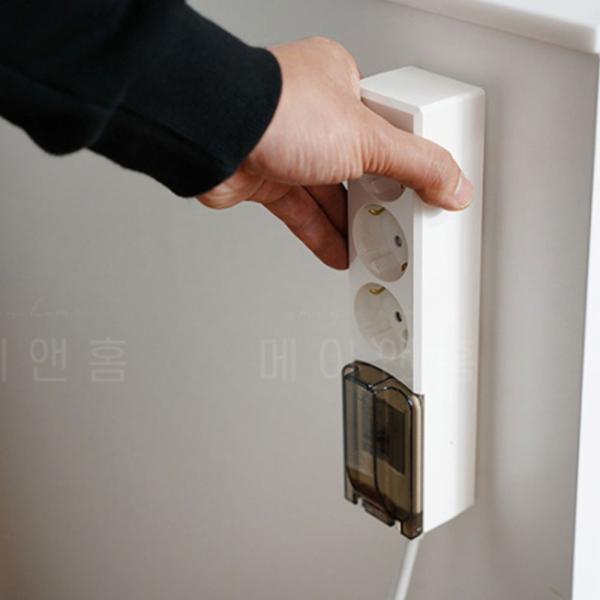 멀티탭 정리 거치대 전선정리 클립 부착 슬라이드 케이블 타이