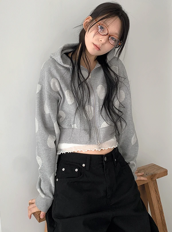 DOT HOOD ZIP-UP (2C)