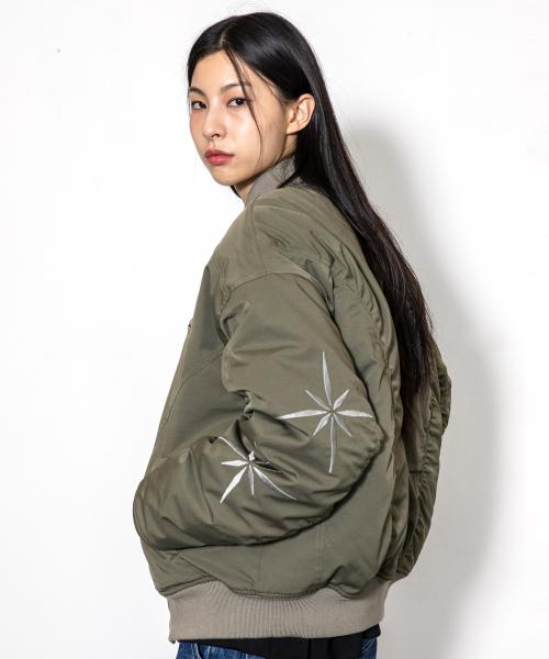 XJ107 인시전 셔링 MA-1 자켓 (KHAKI)